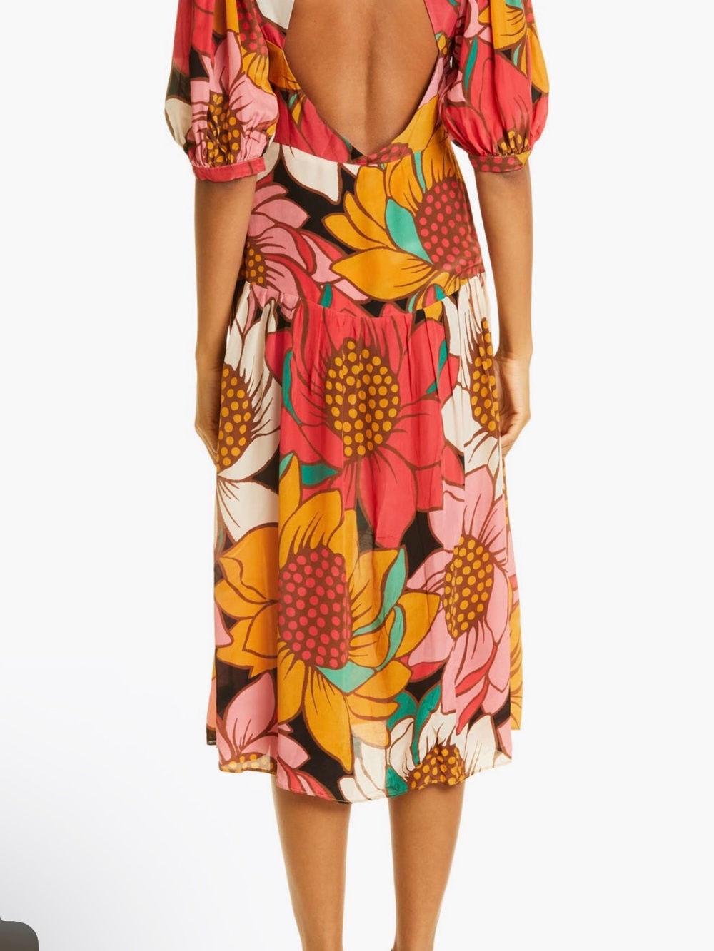 FARM Rio Bold Floral Maxi Dress in Pink, Coral, Mustard, Teal and Cream - Picture 2 of 3